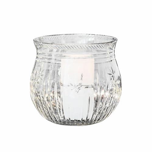 Loberon Windlicht Dakota, mundgeblasen, von Hand geschliffen, Klassische Kelchform, Wohn-Accessoire, Dekoration, Kerzenhalter, Vase Glas, klar
