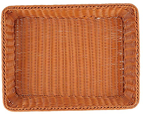 Panier à fruits en bambou Panier à fruits et légumes Cuisine en bois Bol à fruits Ménage Bureau Panier de rangement de fruits rectangulaire pour bureau Restaurant pour pain Snack (coffee king size)