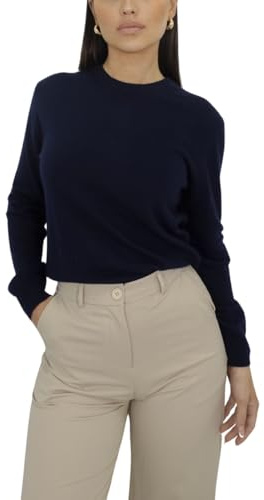 Win's Maglione Girocollo in Lana e Cashmere Donna Made in Italy, S