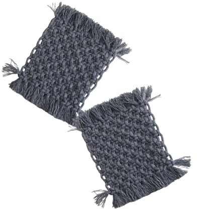 Zenlir Set 2 Presine Fatte A Mano all'Uncinetto Protezioni da Tavolo in Cotone Intrecciato A Mano Tovagliette Resistenti Calore per Uso in Cucina
