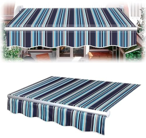 Markisenbespannung Canvas Markisenstoff, Mit UV-Schutz Sonnenschutz Wechseln Balkonmarkisen Sonnenschutz Stoff,Markisen Markisenbespannung Ersatzstoff,Sonnenschutzdach Für Einziehbare Markisen(5x3.5m(