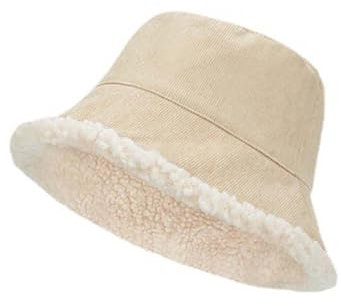 Fischerhut, schwarz, für Herren und Damen, modisch, Herbst und Winter, warm und verdickt, modisch, Fischerhut mit Schnur, beige, Einheitsgröße