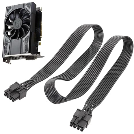 VGA-Kabel für Grafikkarte, 8-poliger PCIe-Netzstecker mit Flachlinie | 8P auf 6+2P, VGA-Grafikkabel für -Videokarte, kompatibel mit PCIe-Stromkabel