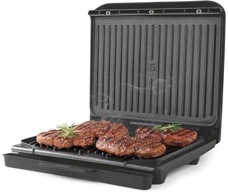 Salter ActiGrill Family – 8 Portion Large Health Grill, Floating Hinge To Cook Thicker Pieces Of Food & Deep Fill Paninis, PFAS-Free Non-Stick Cooking Plates, Automatic Temperature Control, 2000W