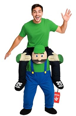 Morph Grön Rörmokare Huckepack Dräkt Vuxen En Storlek Unisex Rolig Retro Videospelkaraktär Maskeraddräkt Fest