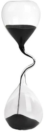 Reloj de arena negro con diseño curvo, sin tiempo, creativo, decoración del hogar, adorno de mesa de cristal, reloj de arena estético