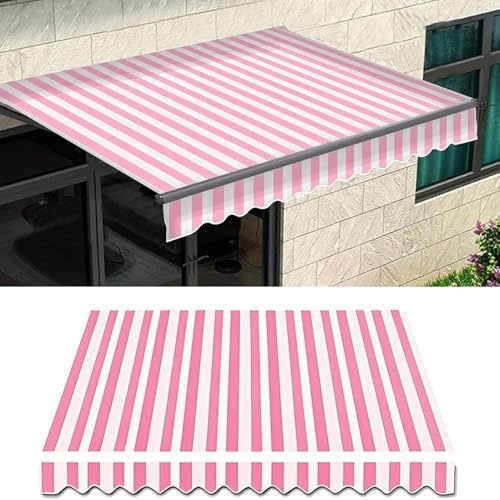 Tessuto di Ricambio per Tende da Sole da Esterno a Righe, Telo di Copertura per Tende da Sole in Poliestere Protezione UV Impermeabile per Uso Commerciale e Residenziale(500x250cm/16.5x8ft)