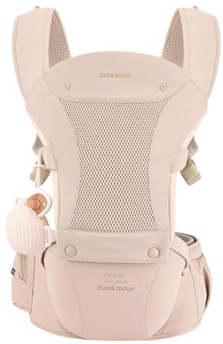 Bebear Babytrage für 0-36 Monate, 3D Air Mesh Rucksack für Neugeborene bis Kleinkinder,ergonomischer 6 in 1 Fronttrage(Cotton Pink)