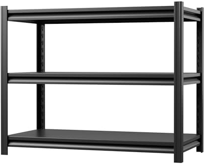 SUPEER Kraftig metallhylla 100 x 80 x 50 cm med 3 justerbara metallhyllor | garagehyllenheter | ställning för garage | förvaringshylla för källare och verkstäder | Lastkapacitet upp till 300 kg |