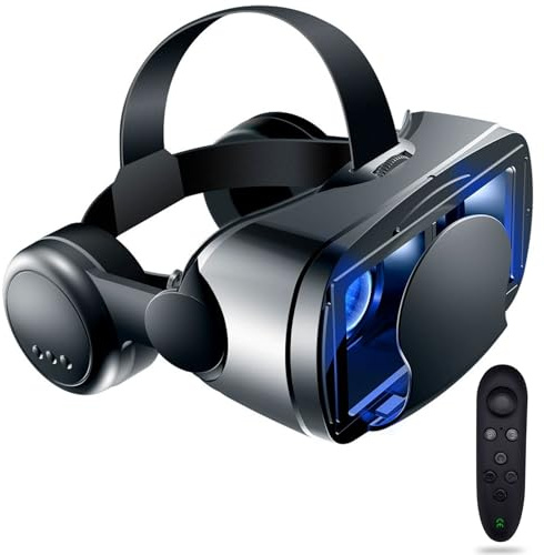 VR Brille, 3D Virtual Reality Headset Mit HD-Anti-Blaulicht-Linsen, VR Glasses Augenschutz Brille PC Unterhaltung, für iPhone Samsung Android 4,7–7,2 Zoll(F)