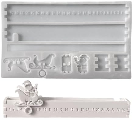 Silicone Countdown Calendar Mold | 25-Day Holiday Calendar Advent Chocolate Mold,Easy Release Craft Supplies for Adults Baking Soap Plaster Candle Enthusiasts Art Class School