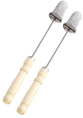 Feuer Schröpfstab 2 Stück – Schröpfzünder aus Edelstahl mit Holzgriff – Schröpfbrenner für Glas-Schröpfen, Cupping Therapie, Massage & Wellness – Wiederverwendbar, robust und sicher