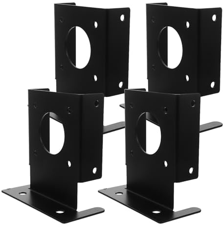 Cabilock 4pcs 4 X 4 Stainless Steel Pavilion Post Base Brackets Heavy Duty Deck Post Anchor Support Railing Pergola Ground Deck Foot Brackets