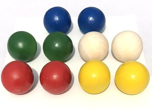 Generisch Boule Ziel Kugeln 10 Stück in 5 Top Farben Cochonnet Schweinchen Wuzz aus Holz Ziel Kugel