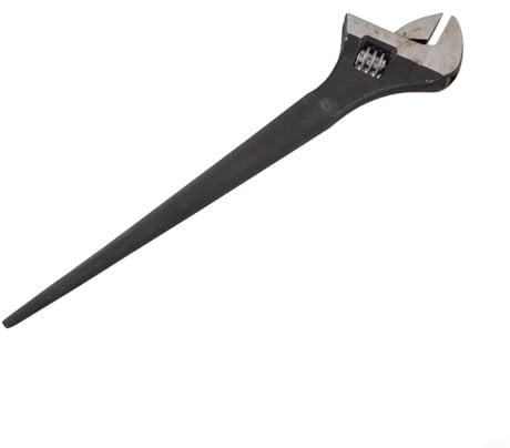 Hosrivae Chiave inglese regolabile in acciaio al cromo-vanadio con punta, 20,3 cm, multifunzione, con estremità aperta, per riparazione di costruzioni, finitura nera (30,5 cm)