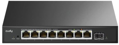 Cudy 8-Port 2.5G 1x10G SFP+ Smart Managed Multi-Gigabit Switch HS108ES1 | 60Gbps Bandwidth, Silent Fanless Metal RJ45, VLAN QoS IGMP LAG, Desktop Wall-Mountable, WiFi 6/7 Routers APs NAS PCs