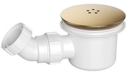 Sifone doccia in ottone spazzolato, 90 mm, facile da pulire, per vassoi di recinzione, ricambio per scarico doccia da 90 mm con uscita da 3,8 cm, sifone per piatto doccia