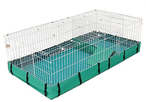 MidWest Homes for Pets Modell 171GHP Meerschweinchenkäfig, 119 x 61 x 36 cm (L x B x H), mit Deckeleinsatz und Trenneinsatz, weiß/grün