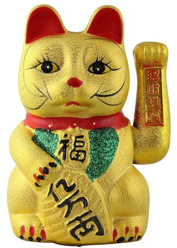 Freak Scene Glückskatze - Maneki-Neko - Winkekatze aus Keramik - 26 cm - Gold