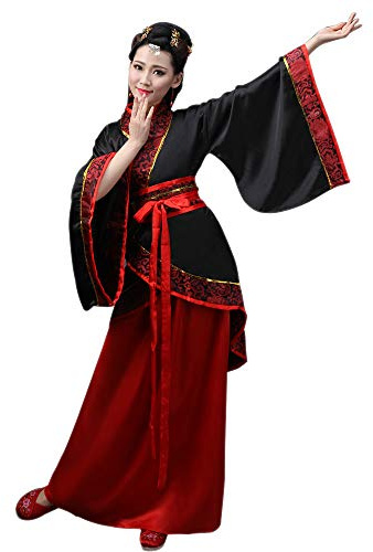 BOZEVON Femmes Costume Tang - Costume Traditionnel Chinois Ancien Hanfu Robes - Pour Spectacle Performances Cosplay, Style-1/L