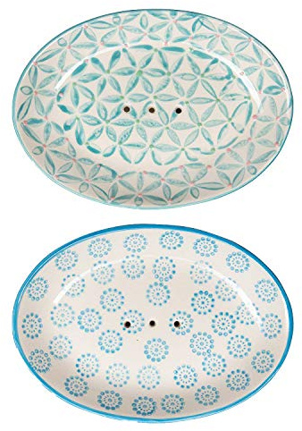 Tranquillo 2 delar. Uppsättning tvålskålar Lou & Ollo av keramik, 14 x 9,5 x 2 cm