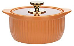 zxb-shop Ollas Soperas Moderna luz de Lujo de Lujo cazuela de Cocina Olla de Cocina con Tapa de cerámica de cerámica de cerámica asfalteada de cerámica de cerámica Olla de estofado 2.5L Olla de Sopa