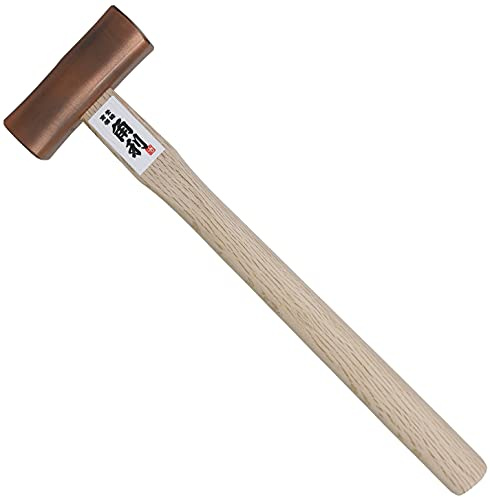 KAKURI Martillo cincel de 375 g, profesional japonés carpintero carpintero martillo para cincel, avión, clavo, resistente acero al carbono japonés chapado en bronce cabeza cuadrada, fabricado en Japón