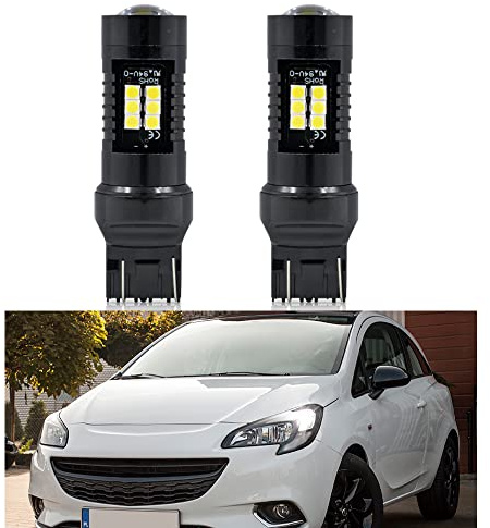 NSLUMO Lampadine Led DRL Daytime Running Light T20 7443 W21/5W Per Op.el Vauxhall Corsa D E 2 Pz Xenon Bianco Canbus LED DLR City Lampadine