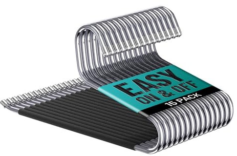 Trouser Hangers, Set of 15 Open-Ended Metal Pants Hangers, Non Slip