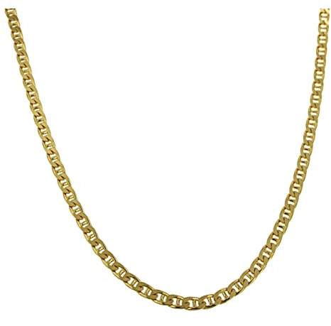 Original italiensk stav-pansarkedja 18 k förgylld eller dubbel 5 mm bred valbar längd, halsband herrkedja damer gåva smycken från fabriken tendens-Italien, Guldpläterad guld, Toscana