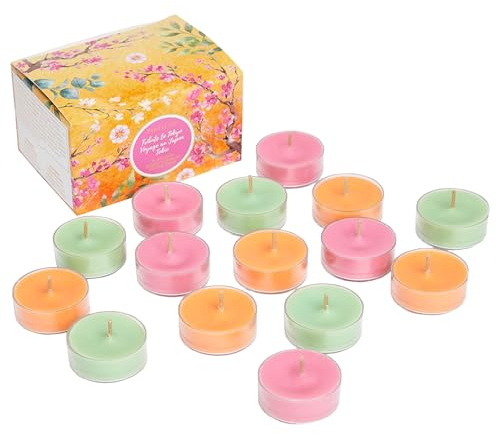 PartyLite Set of 15 Tea Lights Sampler Candles, Aromatherapy Tribute to Tokyo Scented Candles Gift Set, Up to 4 to 6 Hours Burn Time