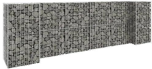 PURADAY Gabbione Fioriera ad H in Filo di Acciaio 260x40x80 cm Gabbioni Metallici Recinzione Giardino Metallo Divisorio Da Parete Per Decorazioni Da Giardino Adatto Per Cortili Giardini