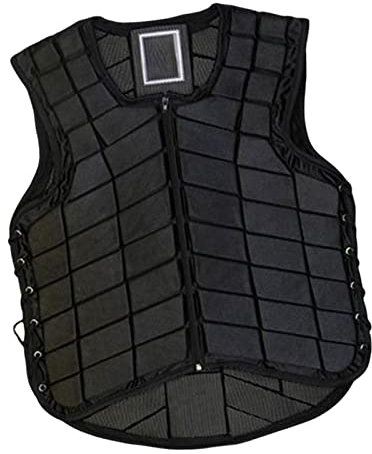 Milageto Reitweste, Trainingsweste, Unisex, gepolstert, Zubehör, Ausrüstung, Weste, Reitweste für Männer, Sportschutz für Mädchen, Erwachsene, Frauen, Schwarz, Erwachsene L