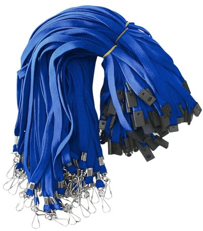 60 Stück Sicherheits-Schlüsselbänder mit drehbarem J-Haken, hochwertig, flach, 91.4 cm, für Ausweise, Namensschilder, Kreuzfahrt, Schule, Studenten, Kinder, Trainer, Konferenzen, Blau, 91 cm
