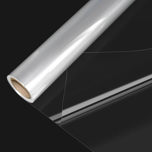Zellophanrolle, 20 m x 84 cm, transparente Zellophanfolie für Geschenkkörbe, Weihnachtsgeschenke, Lebensmittel, Geburtstagsgeschenke, Blumen und Bastelarbeiten (transparente Rolle)