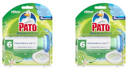 Pato - Discos activos para WC, aparato y recambio, Lima, 6 discos (Paquete de 2)