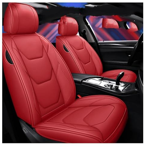 MYVPRO Sitzbezüge Autositzbezüge aus Leder für Suzuki für Kizashi für S-Cross Sx4 2015 für Vitara für Baleno Autositzschutz Autositzschoner (Color : Rot)