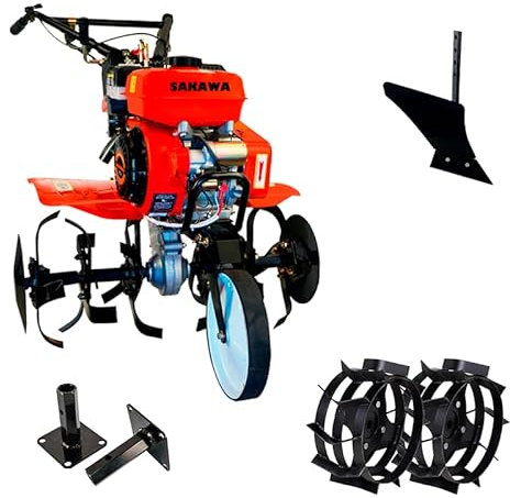 SAKAWA Motoazada A. Eléctrico 7CV 3v + Ruedas Metálicas 400x8 + Mangones + Vertedera