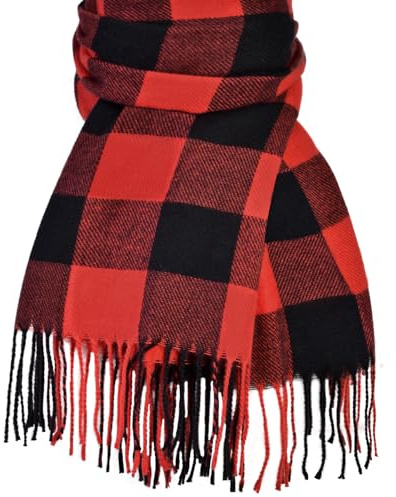 Pleneal Damen Winter Schal Groß Chunky Schal für Damen Herren Mohair Vintage Plaid Schal Kaschmir Gefühl Decke Wrap