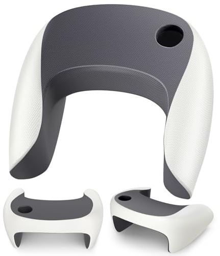 Olumoon Reading Pillow, Lap Desk Pillow for Adult, Gaming Pillow for Arm Support, Memory Foam Arm Rest for Working, Crocheting, Playing Game or Siting in Bed, Floor, Sofa (White)