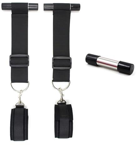 Soarvlorfy Sex Hängen Tür Schaukel Handschellen, Verstellbare Extreme Bondage Gürtel Erotik Handcuffs Handgelenk Fessel Manschetten SM Fetisch Restrain Straps Sex Toy für Paare,Schwarz,Füße