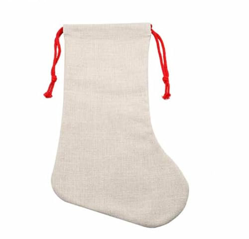 Sublimation Weihnachtsstrumpf Dekoration Hängender Baum Anhänger Leinen Doppelseitig Weihnachtsmann Socken Ornament