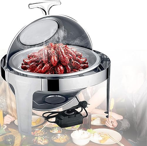 Calentador Platos Chafing Dish eléctrico Acero Inoxidable Calentadores Platos para bufés, Calentadores Platos Chafing Dish Calentador bufé Acero Inoxidable Olla Caliente para Catering, Visual