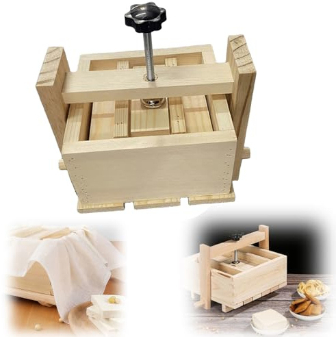 Générique Presse à Tofu, Tofu Presse Moule en Bois Tofu Égouttoir, Enlever Facilement l'eau du Tofu, Maison Tofu Maker Presse Moule Kit pour la Fabrication de Tofu, Fromage, Presse Tofu