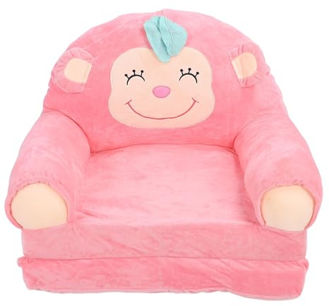 Sunicon Kinder-Klappsofa, weiches Plüsch-Kindersofa, Kinder-Lounge-Stuhl für Zuhause, Kindergarten, AFFE (Pink)