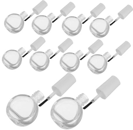 Ipetboom 10pcs Travel Nail Polish Bottles Brush Empty Nail Polish Containers for Diy