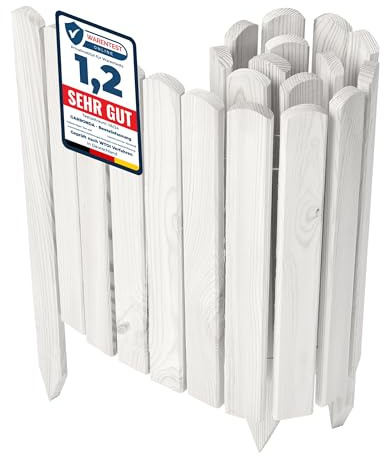 Garronda Bordura Jardín 100 x 40 cm Cerca Baja Valla Blanco GD-0148