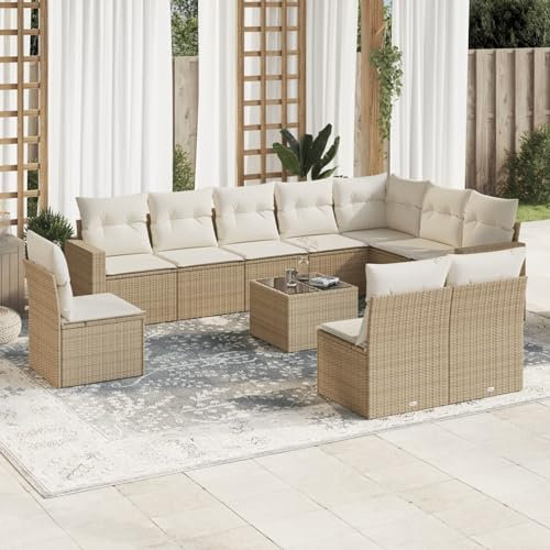 Fasba Polyrattan Lounge Set, Gartenmöbel Set, Loungemöbel Terrasse, Balkonlounge Rattan, Gartensofa, Balkon Sofa, Balkonmöbel Set, mit Auflagen, Gartenlounge Outdoor/ 3219108