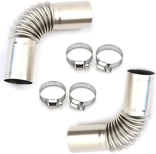 Tubo di scarico del riscaldatore di parcheggio diesel ad aria, connettore a gomito in acciaio inox da 24 mm, adatto per tubi di scarico da 13 cm e punte per sistemi di barche marine