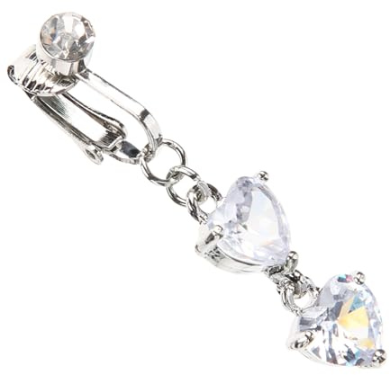 Faux Anneau de Nombril Pendentif Zircon Argenté en Alliage pour Femme | Bijou Délicat, Léger et Élégant, Finition Créative, pour Femmes et Filles